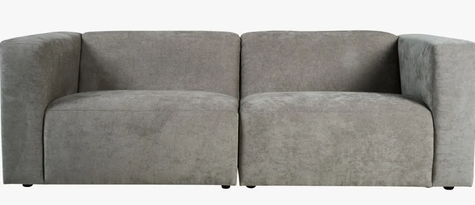 Modulsofa 2 deler m/armlene grå - 220x93x73 cm
