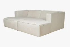 Modulsofa 2 deler m/sjeselong natur - 228x154x73 cm