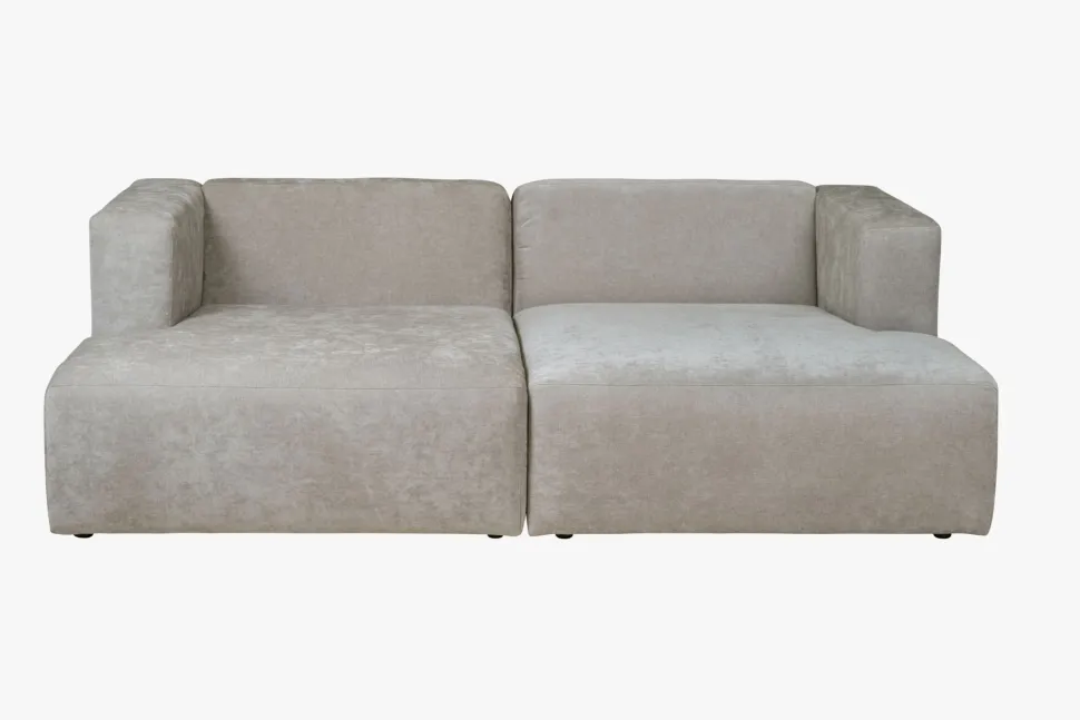 Modulsofa 2 deler m/sjeselong grå - 228x154x73 cm