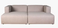 Modulsofa 2 deler m/sjeselong beige - 228x154x73 cm