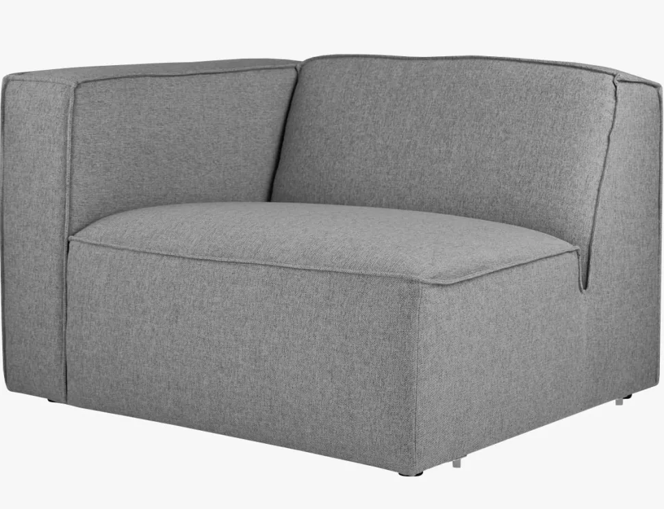 Modulsofa 1,5 seter m/armlene venstre grå - 110x93x73 cm