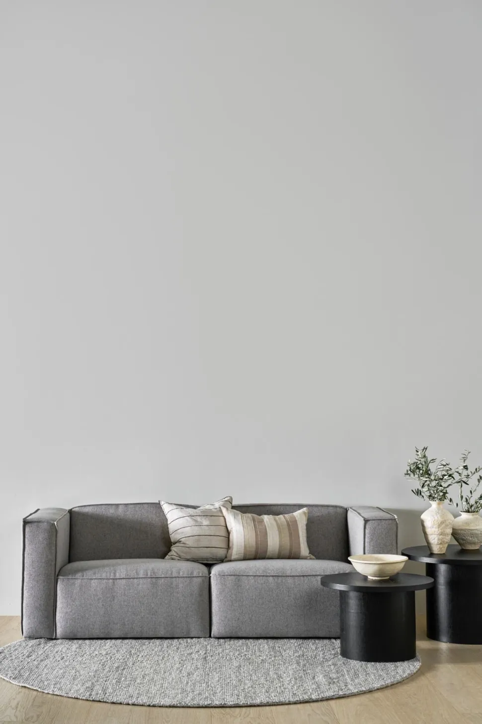 Modulsofa 1,5 seter m/armlene venstre grå - 110x93x73 cm
