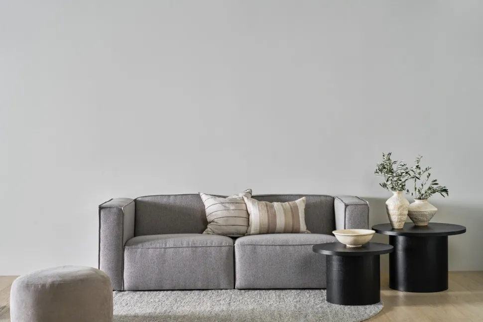 Modulsofa 1,5 seter m/armlene høyre grå - 110x93x73 cm