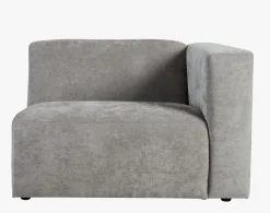 Modulsofa 1,5 seter m/armlene høyre grå - 110x93x73 cm