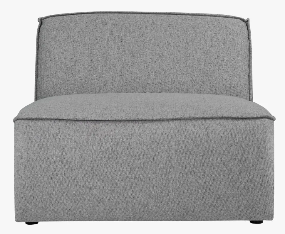 Modulsofa 1,5 seter uten armlener grå - 90x93x73 cm