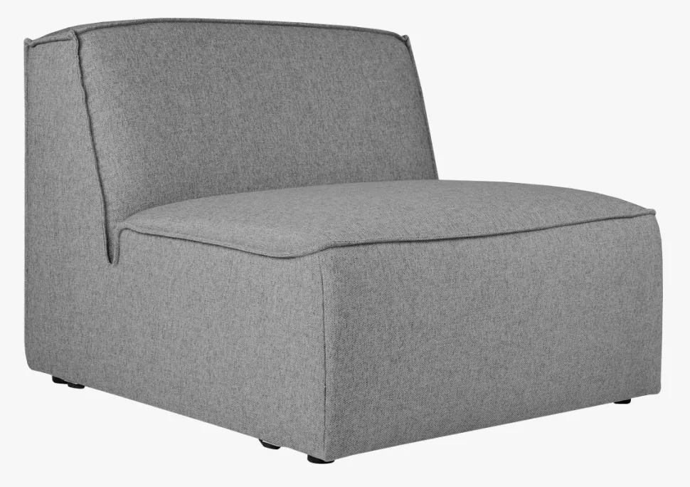 Modulsofa 1,5 seter uten armlener grå - 90x93x73 cm