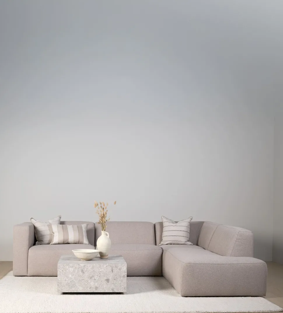 Modulsofa åpen ende høyre beige - 134x93x73 cm