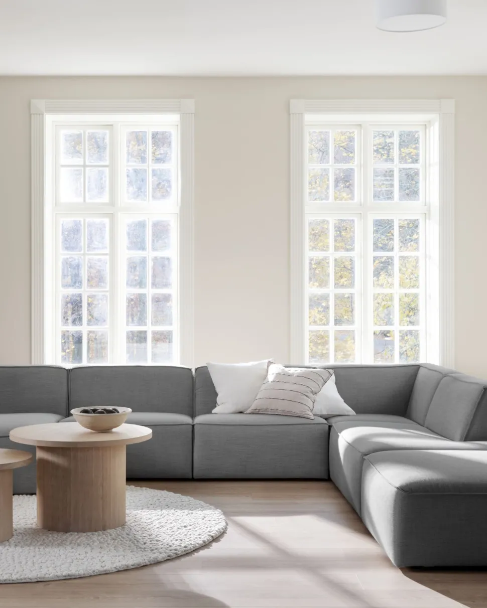 Modulsofa åpen ende høyre grå - 134x93x73 cm