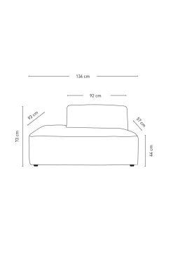 Modulsofa åpen ende venstre natur - 134x93x73 cm