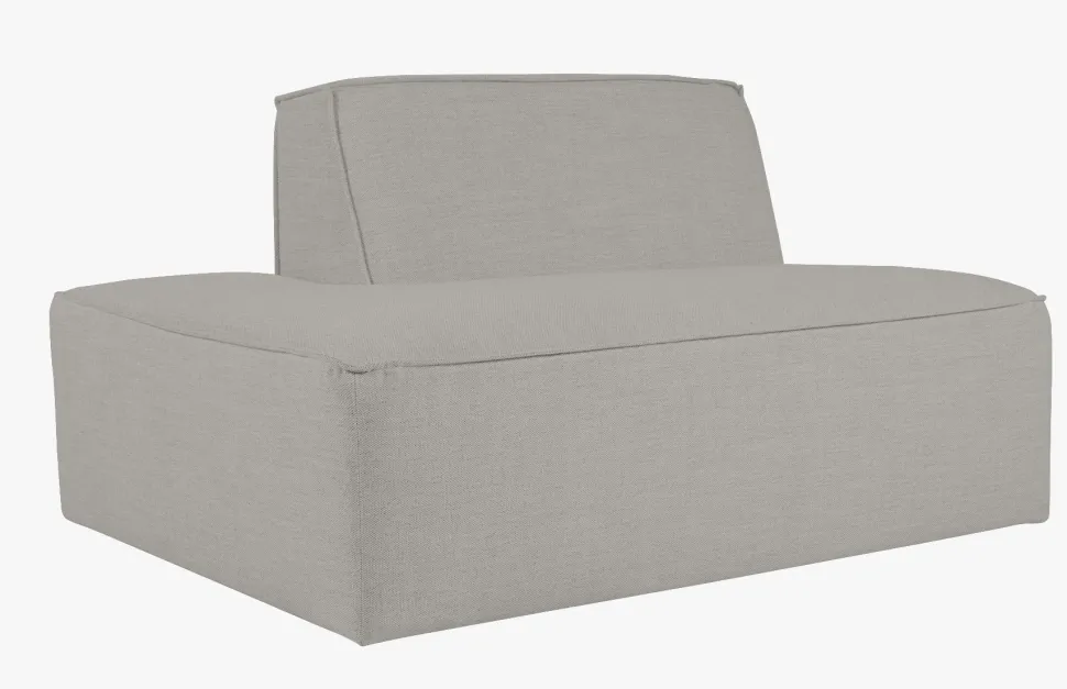 Modulsofa åpen ende venstre grå - 134x93x73 cm