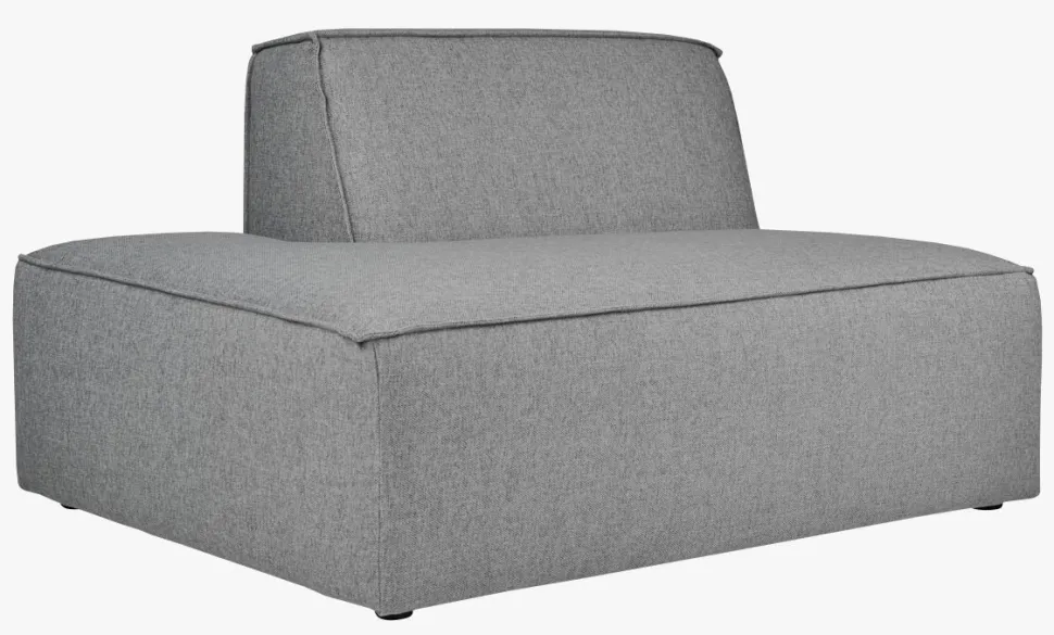 Modulsofa åpen ende venstre grå - 134x93x73 cm