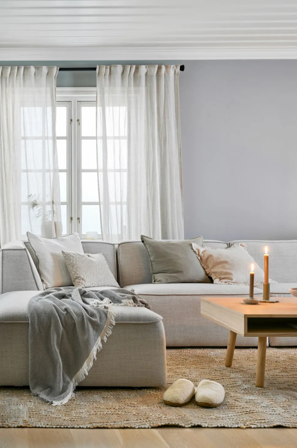 Modulsofa puff natur - 90x93x73 cm