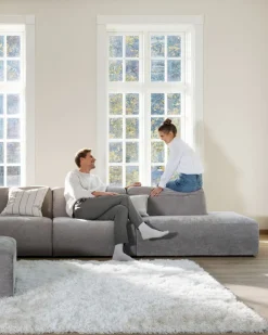 Modulsofa sjeselong høyre grå - 114x154x73 cm