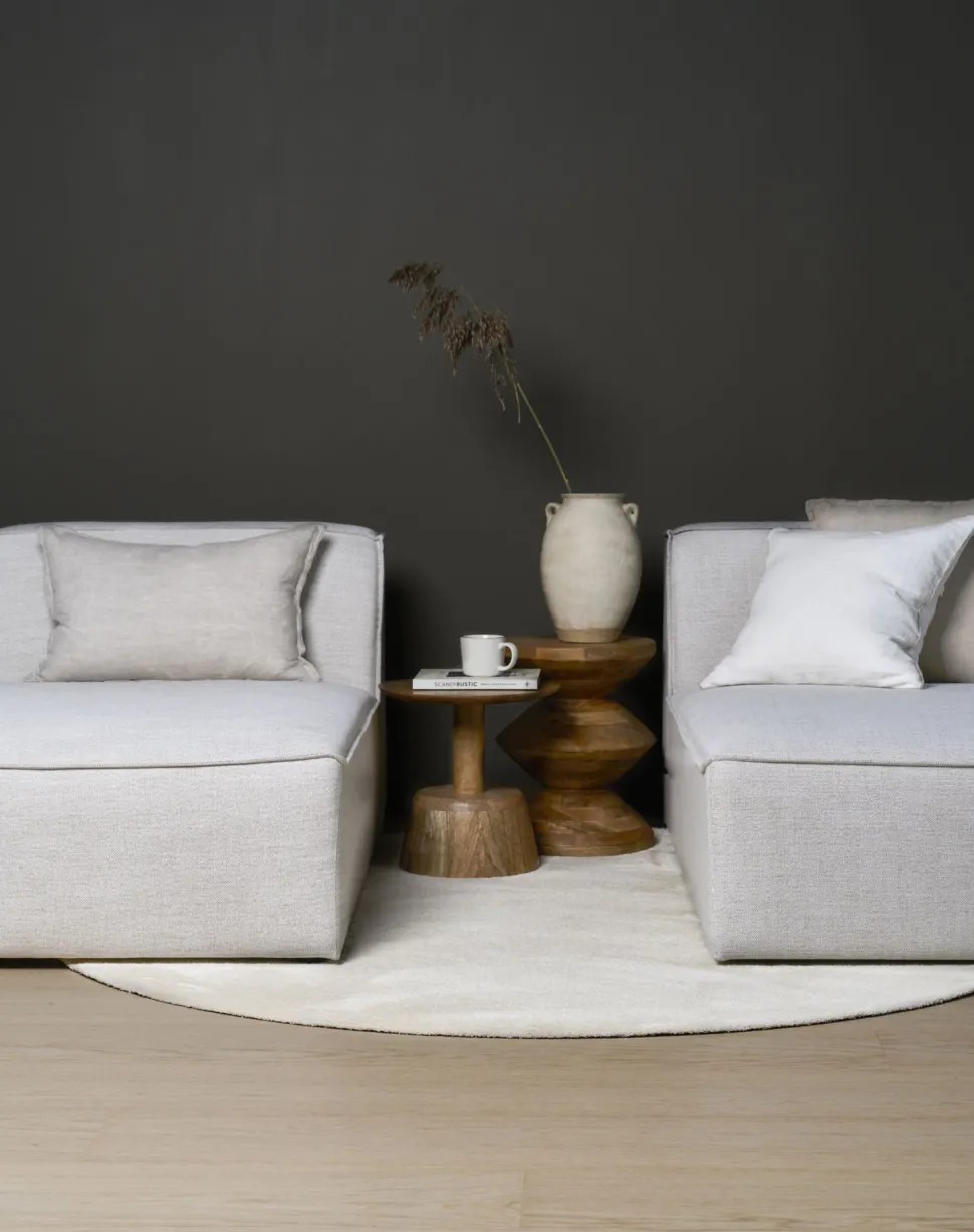 Modulsofa sjeselong venstre natur - 114x154x73 cm