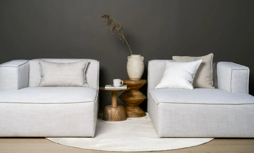 Modulsofa sjeselong venstre natur - 114x154x73 cm