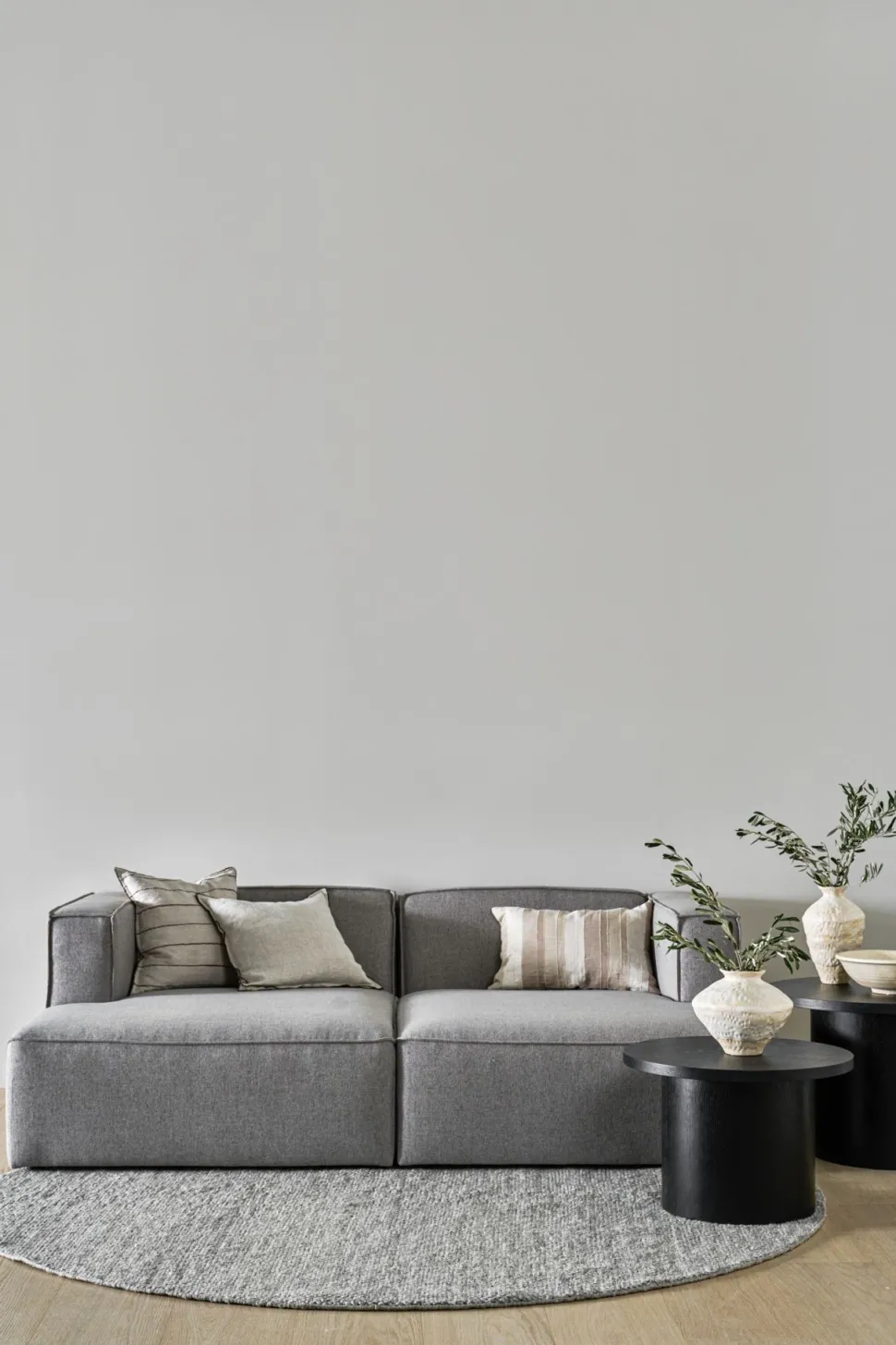 Modulsofa sjeselong venstre grå - 114x154x73 cm