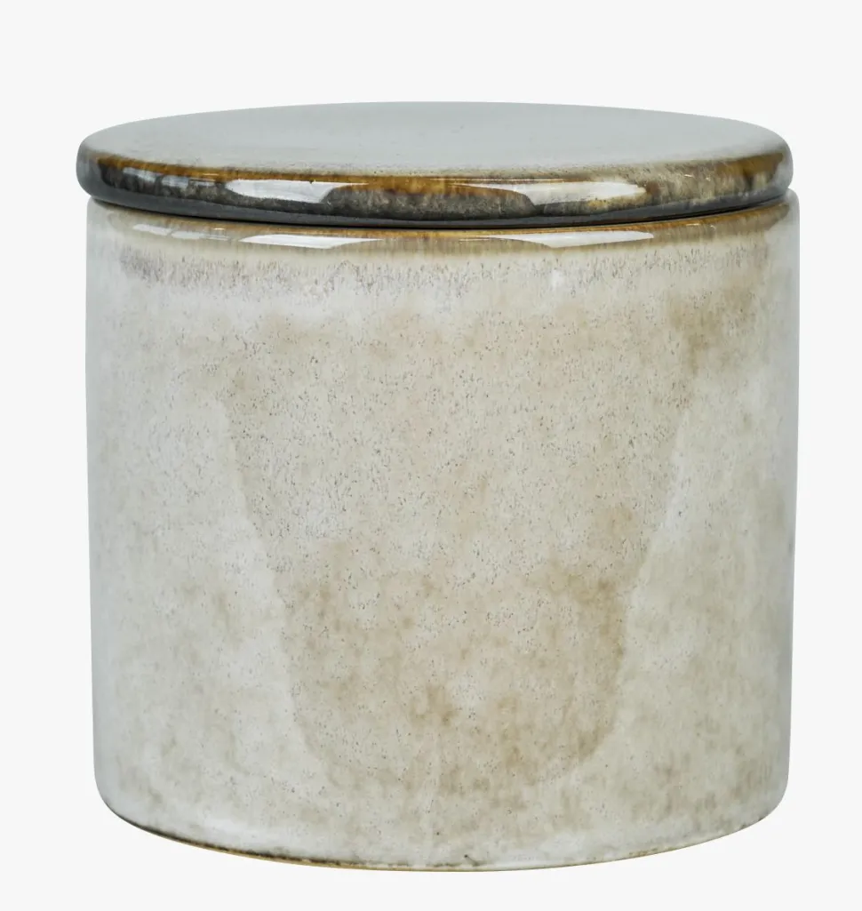Oppbevaringsboks beige - 9,4x9,4x9 cm
