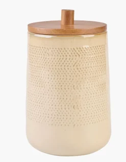 Oppbevaringskrukke beige - 15x15x23,5 cm