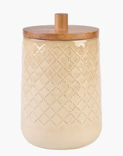 Oppbevaringskrukke beige - 14x14x20,5 cm