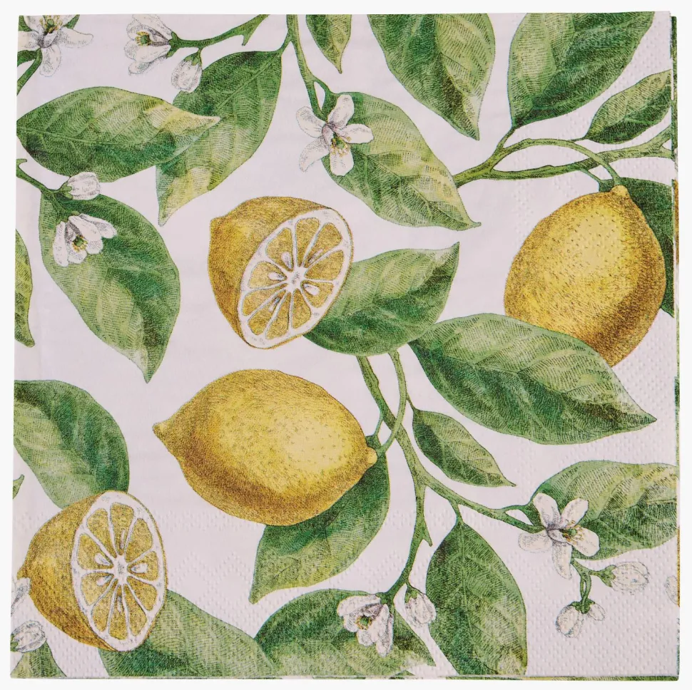 Papirservietter multi gul - 33x33 cm