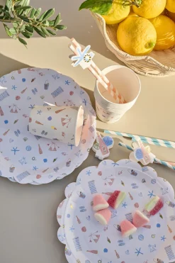 Papptallerken 8pk multi - ø22,5 cm