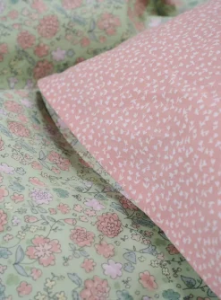 Percale sengesett korall - 140x200 cm