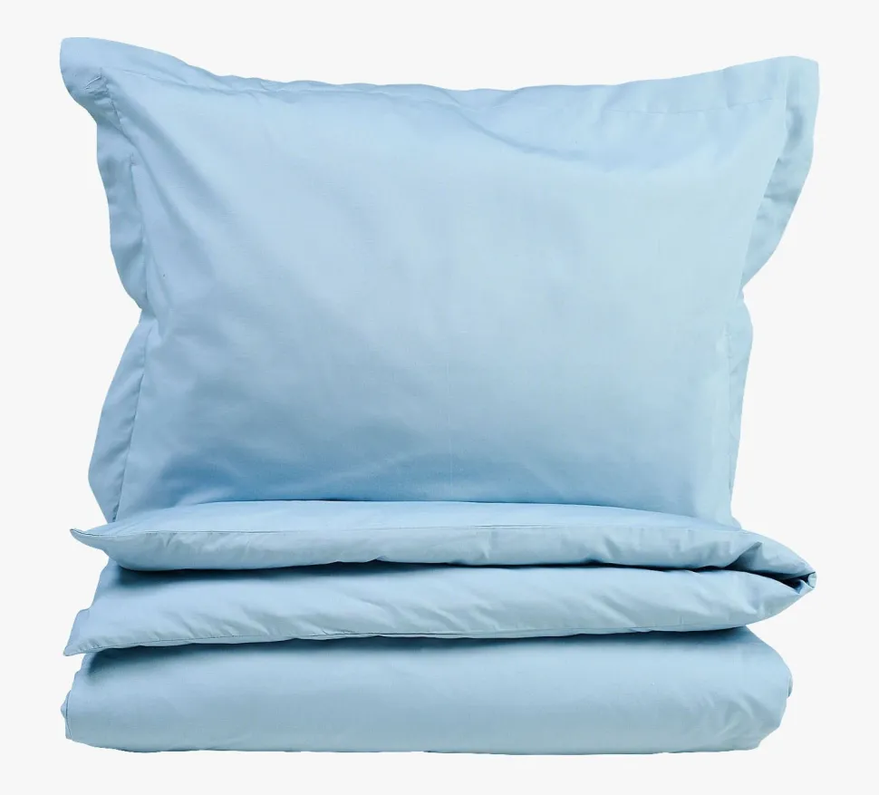 Percale sengesett tåkeblå - 140x200 cm