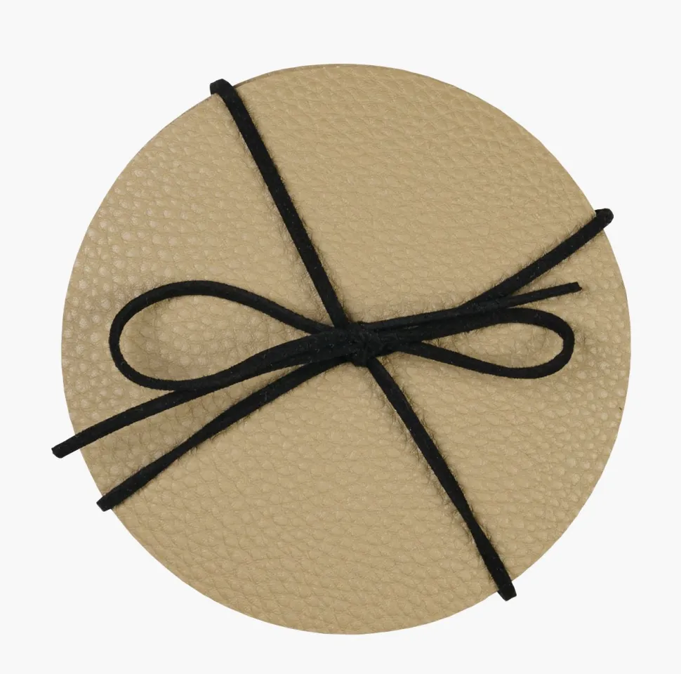 4pk drikkebrikke sand - ø10 cm