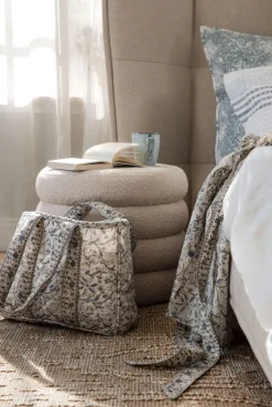 Puff lys beige - 50x50x43 cm