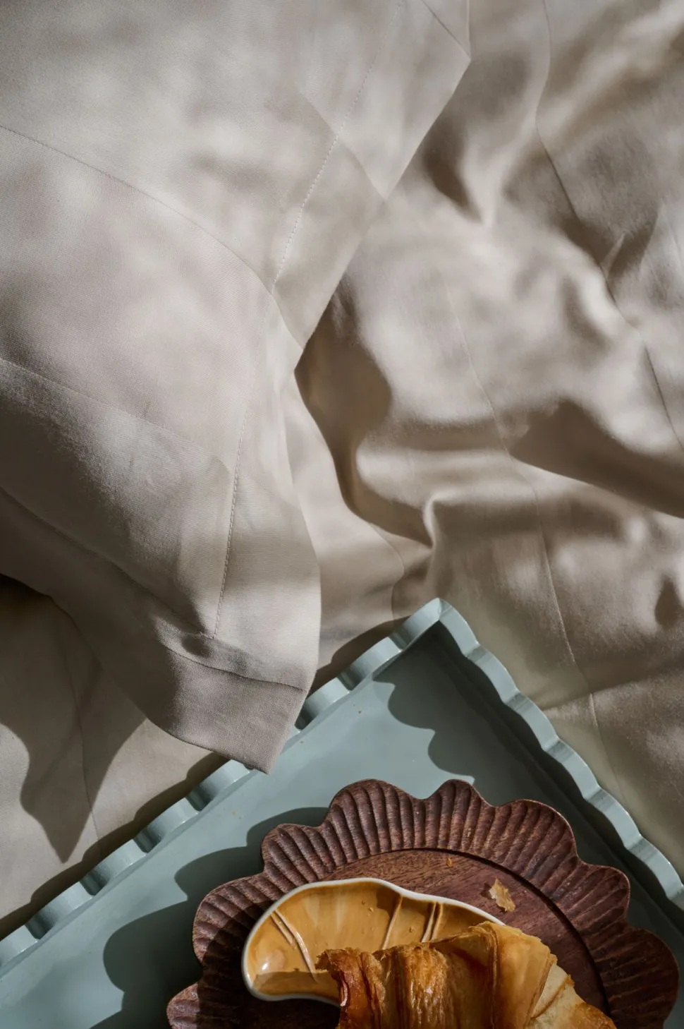 Sateng sengesett lys beige - 140x200 cm