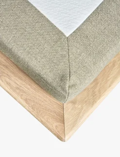 Seng hvitoljet eik beige - 180x200 cm
