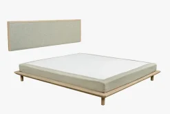 Seng hvitoljet eik beige - 180x200 cm