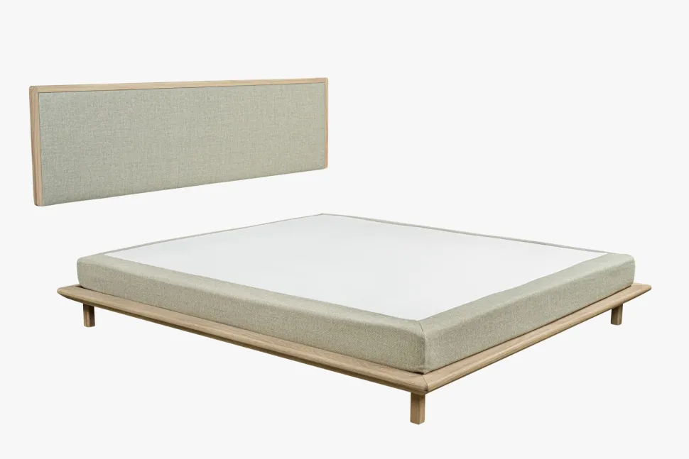 Seng hvitoljet eik beige - 180x200 cm
