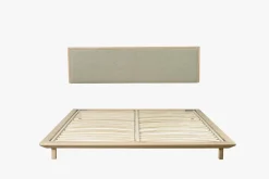 Seng hvitoljet eik beige - 180x200 cm