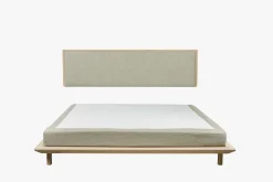 Seng hvitoljet eik beige - 180x200 cm