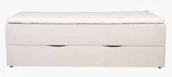 Seng med oppbevaring beige - 90x200x59 cm