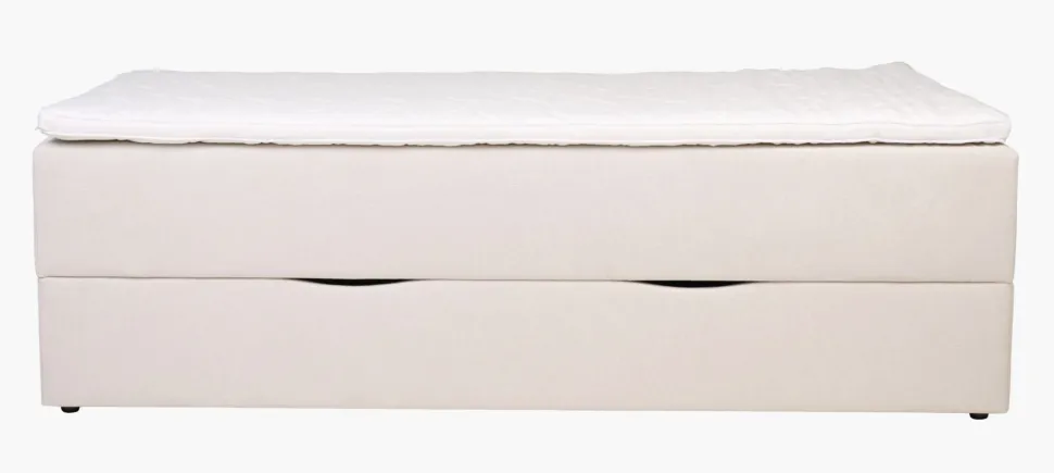 Seng med oppbevaring beige - 90x200x59 cm