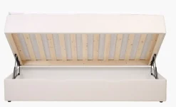 Seng med oppbevaring beige - 90x200x59 cm