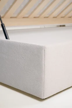 Seng med oppbevaring beige - 90x200x59 cm