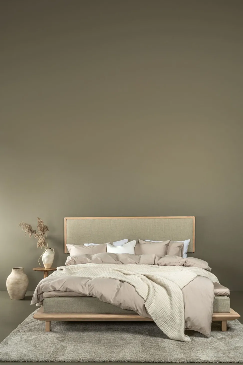 Sengegavl hvitoljet hvit - 199x3x55 cm