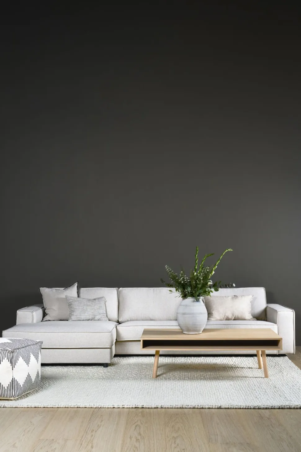 Setetrekk pakke 3 seter sjeselong venstreke natur - 60x60x60 cm