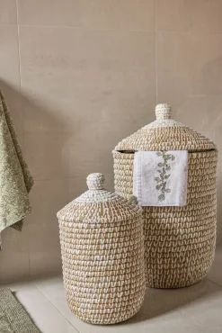 Skittentøyskurv natur - H34cm Ø26cm