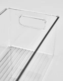 Smal oppbevaringsboks transparent - 9,7x26,5x15,5 cm