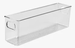 Smal oppbevaringsboks transparent - 9,7x26,5x15,5 cm