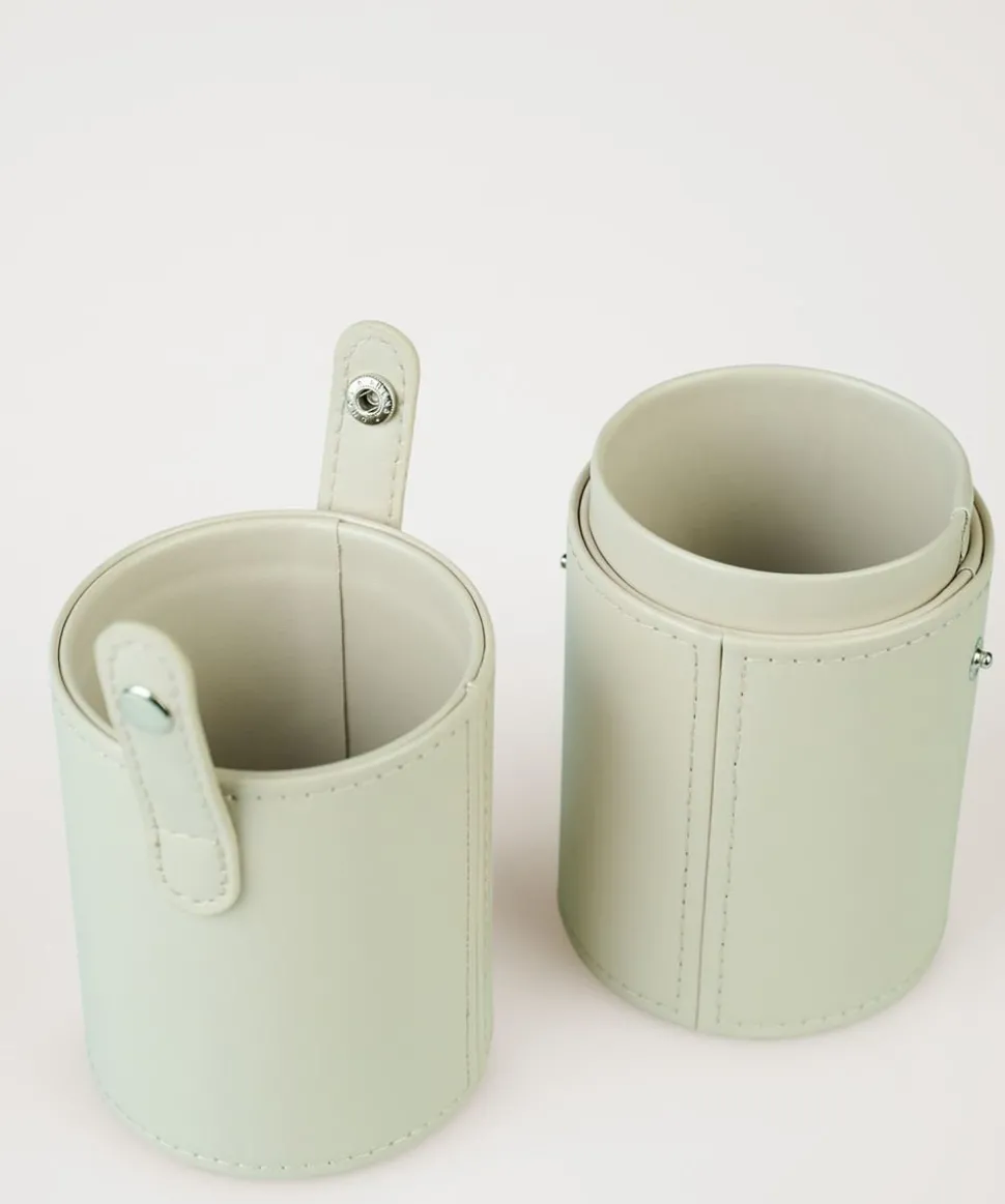 Sminkekost holder beige - 8x20 cm