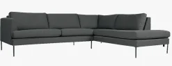 Sofa åpen ende høyre grå - 269x220x80 cm