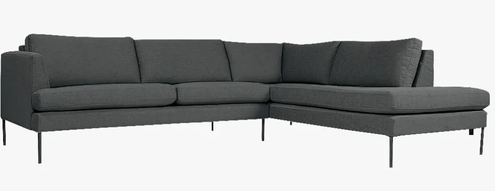 Sofa åpen ende høyre grå - 269x220x80 cm