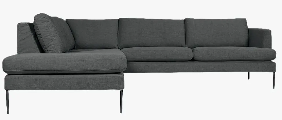 Sofa åpen ende venstre grå - 269x222x80 cm