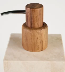 Såpedispenser beige - 8,3x8,3x15,2 cm