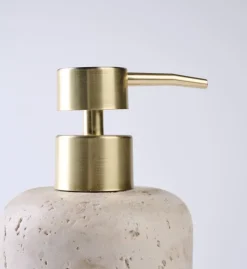 Såpedispenser beige - 8,3x8,3x19,3 cm